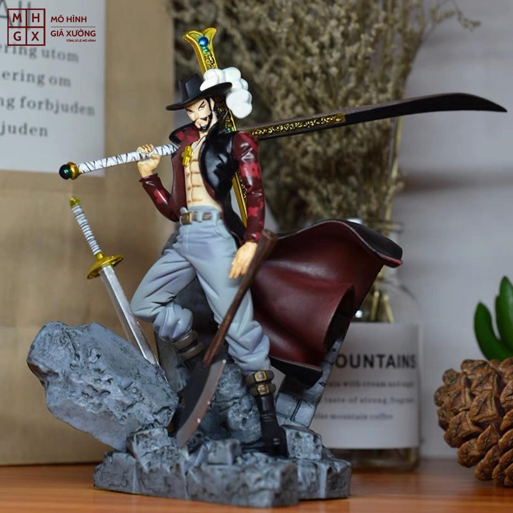 Mô hình One Piece Mihawk ( Mắt Diều Hâu ) cao 15cm , trạng thái chiến đấu , figure mô hình one piece , mô hình giá xưởng