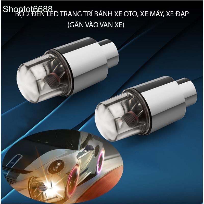 Bộ 2 đèn led đổi màu gắn bánh xe ôtô, xe máy, xe đạp dùng 3 pin cúc AG10 (Kho hàng Hà nội)