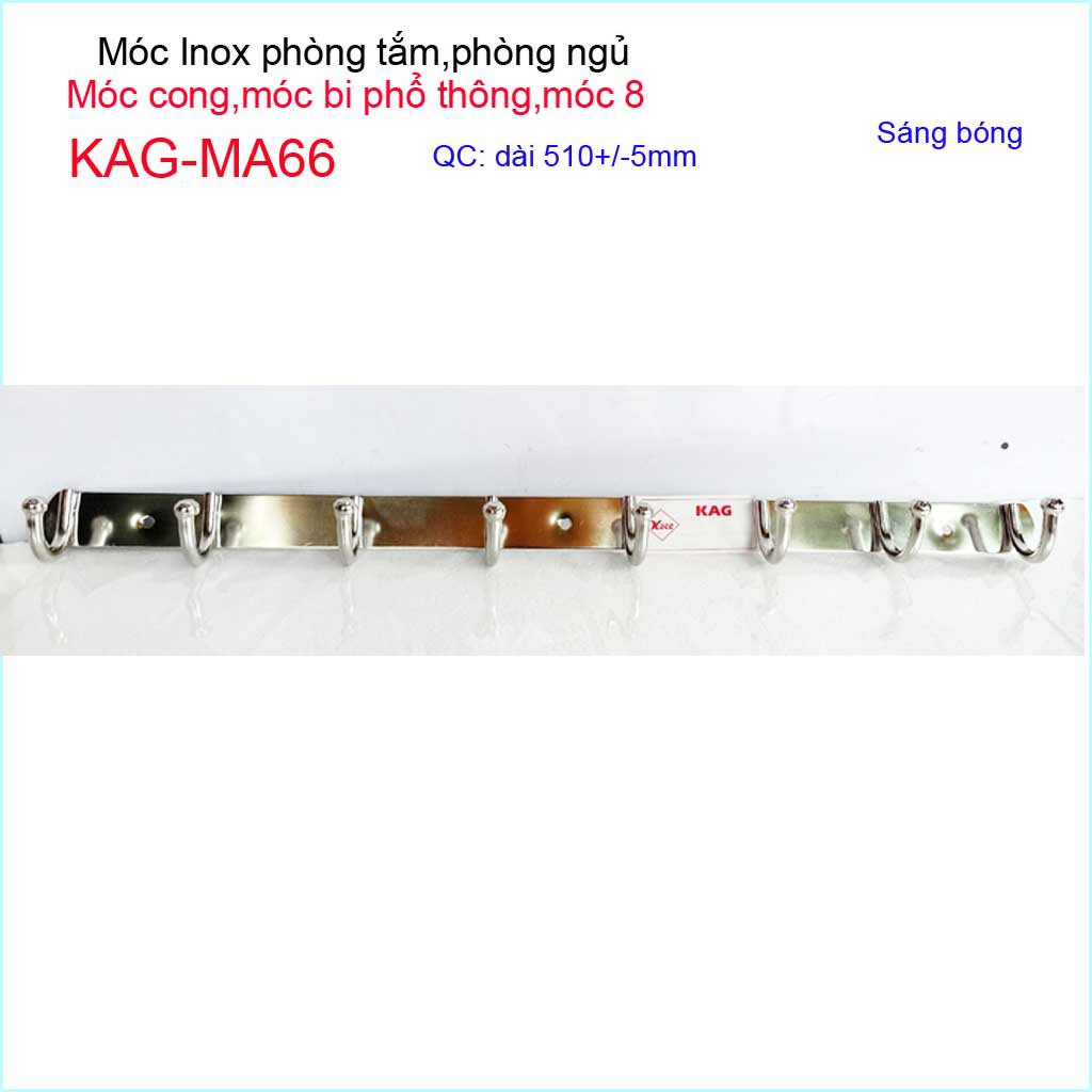 Móc treo quần áo inox, móc bi 8 chấu treo đồ nhà tắm KAG-MA66