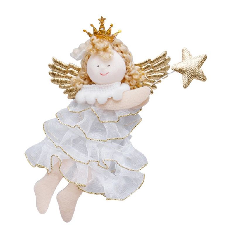 cc Cute Heart Star Christmas Angel Doll Hanging Xmas Tree Ornament Home Decoration