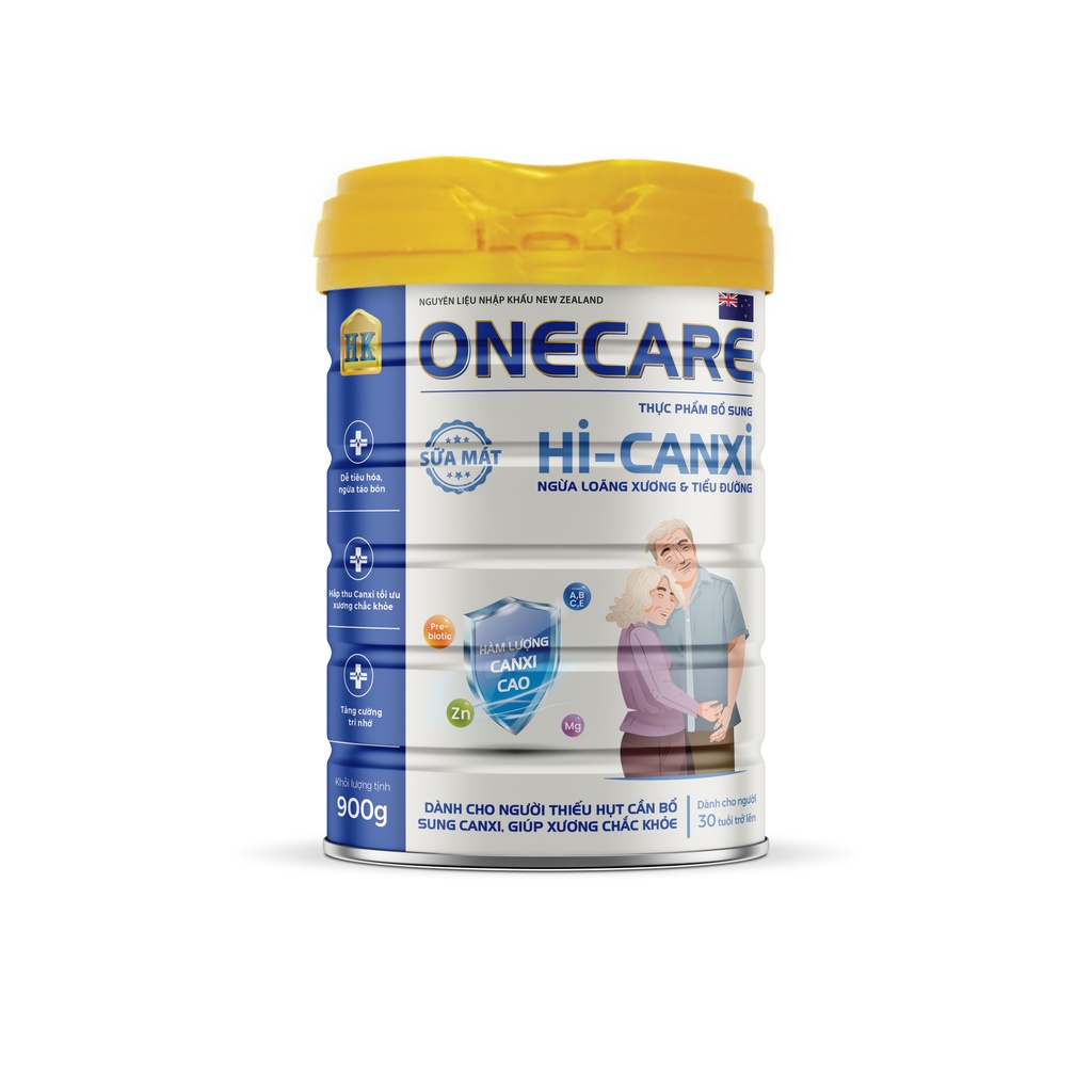 Sữa mát Onecare hi-canxi ngừa loãng xương, tiểu đường dành cho người lớn - lon 900g