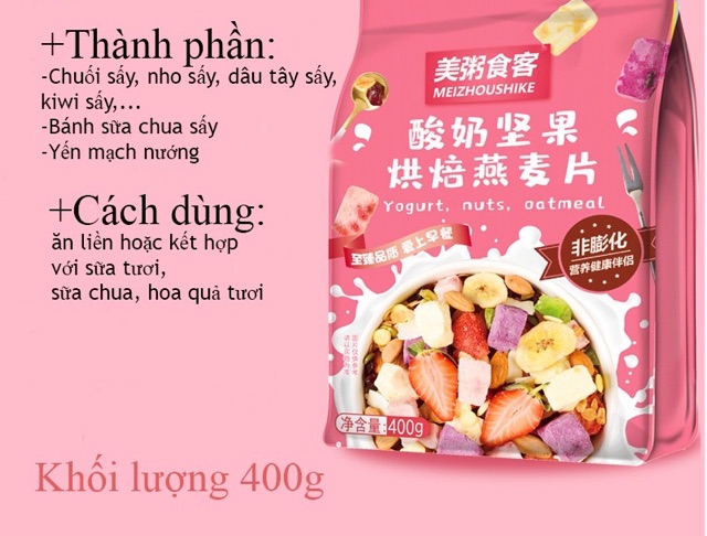 [SẴN HÀNG] Ngũ cốc sữa chua hoa quả ăn kiêng/ ngũ cốc mix hạt/ ngũ cốc ăn kiêng/ngũ cốc giảm cân