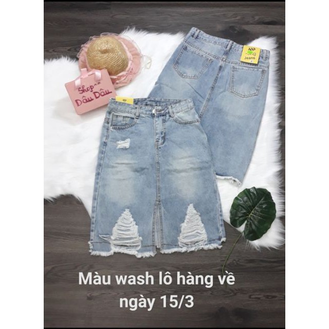  Freeship 99k Váy Jeans Dài Rách Lai ( K Kèm Nơ ) - HOT | BigBuy360 - bigbuy360.vn
