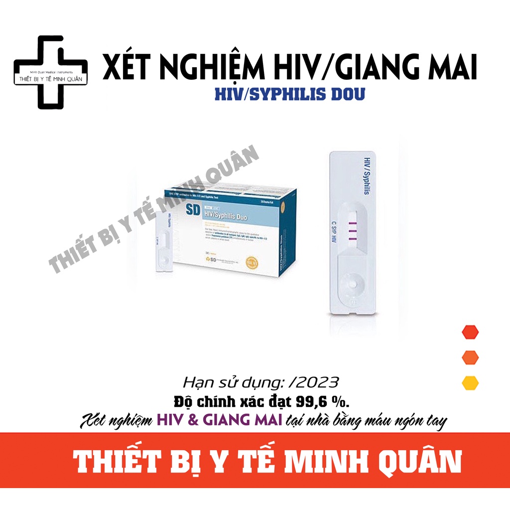 [ Hỏa Tốc ] - Bộ test xét nghiệm HIV và giang mai - SD bioline (HIV/Syphilis Duo)