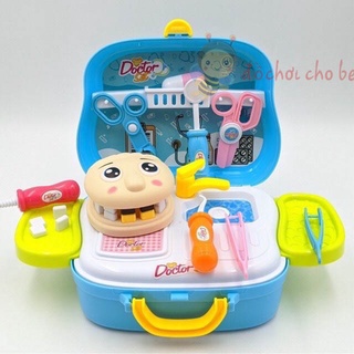 đồ chơi đất sét, bác sĩ làm răng, khám răng