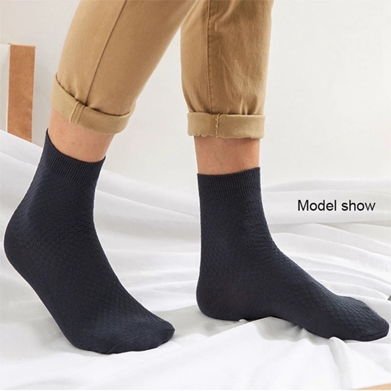 Set 10 Đôi Tất Nam Màu Tối Chất Liệu Sợi Tre Thoáng Khí Thấm Hút Mồ Hôi
