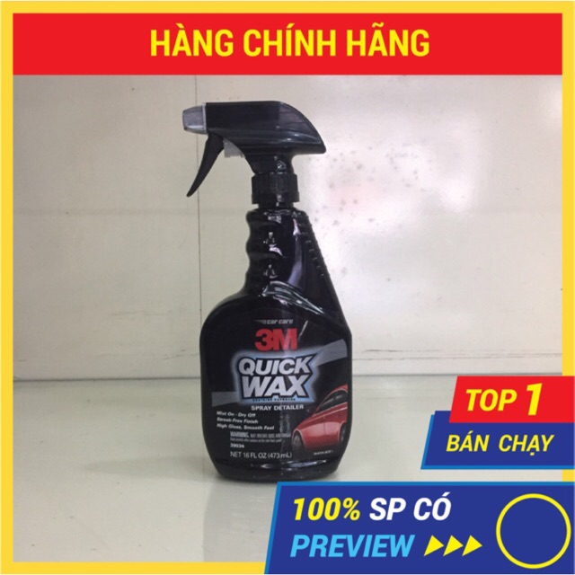 Xịt làm bóng sơn oto, xe máy 3M 39034 Quick Wax 473ml (3M Mỹ)