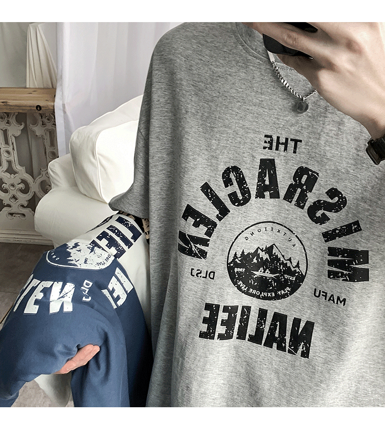 Áo thun tay ngắn dáng rộng size S-5XL phong cách Hàn Quốc trẻ trung dành cho nam