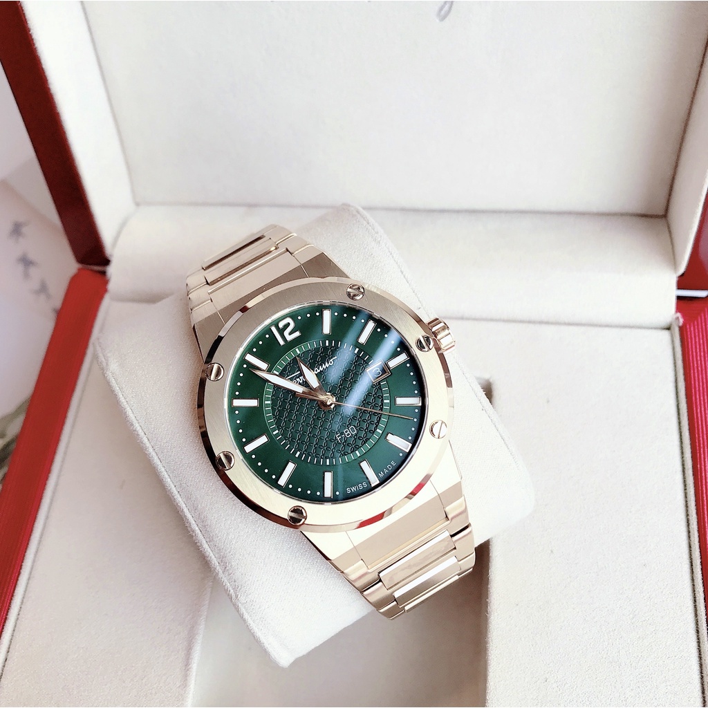 Đồng hồ nam Salvatore Ferragamo F80 xanh lục bảo chính hãng tại 1959watchluxury