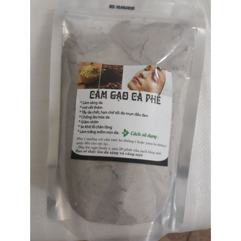 Cám gạo cà phê gói 100g tẩy da chết, tắm trắng mặt và body