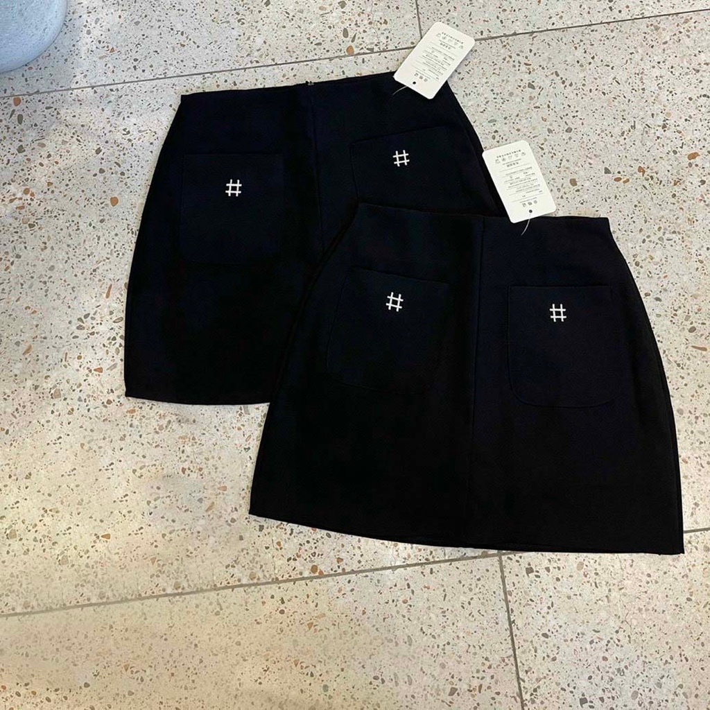 Chân váy ngắn chữ A lưng cao túi trước phong cách công sở sang trọng vô cùng tôn dáng Mely Fashion CV37