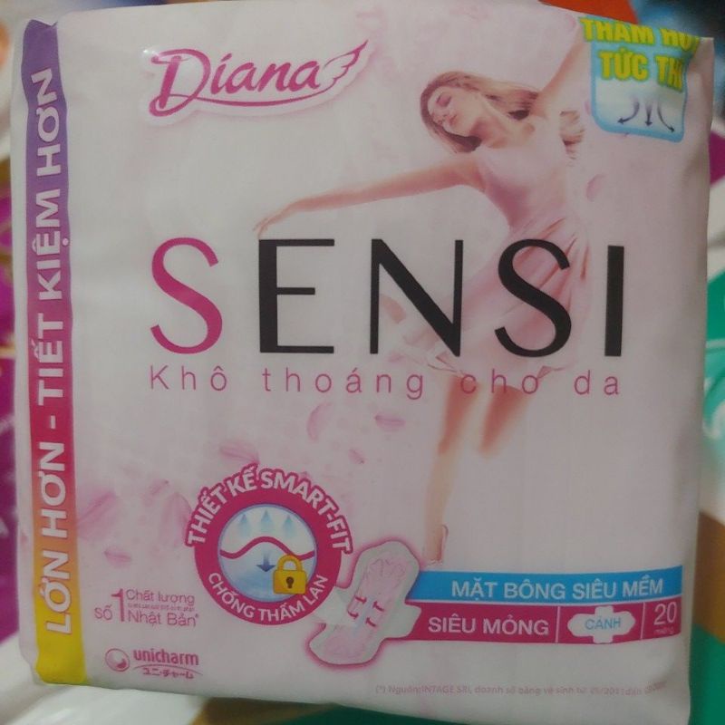 Băng vệ sinh Diana Sensi siêu mỏng cánh 20 miếng