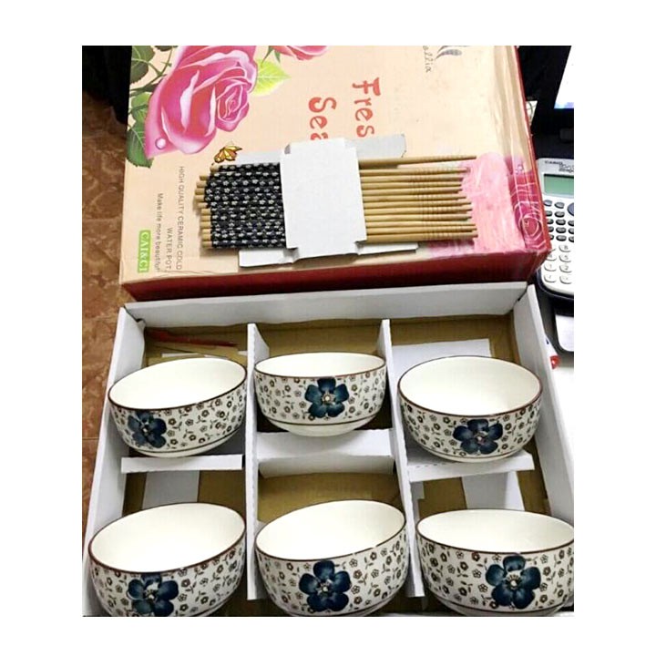 Bộ chén đũa hoa văn Nhật (Màu ngẫu nhiên) | BigBuy360 - bigbuy360.vn