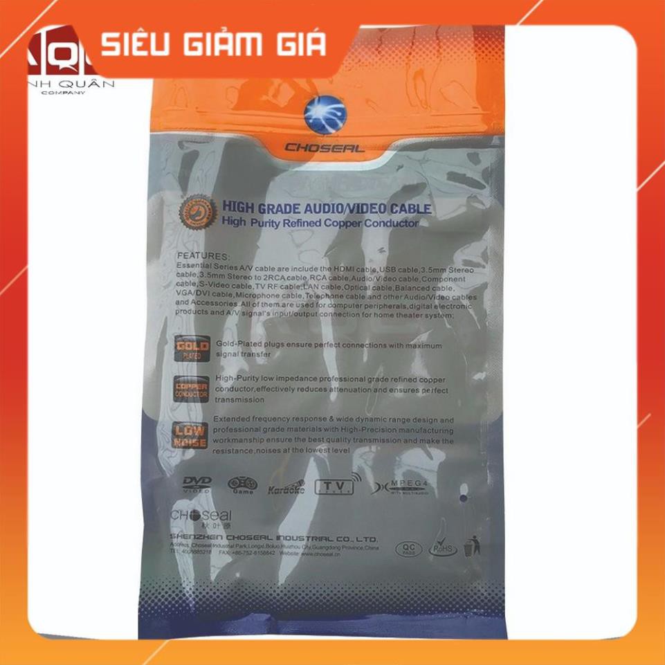 Dây loa AV 2 Ra 2 Hàng Đẹp Chính Hãng Choseal (1,8m) - Giá tốt nhất