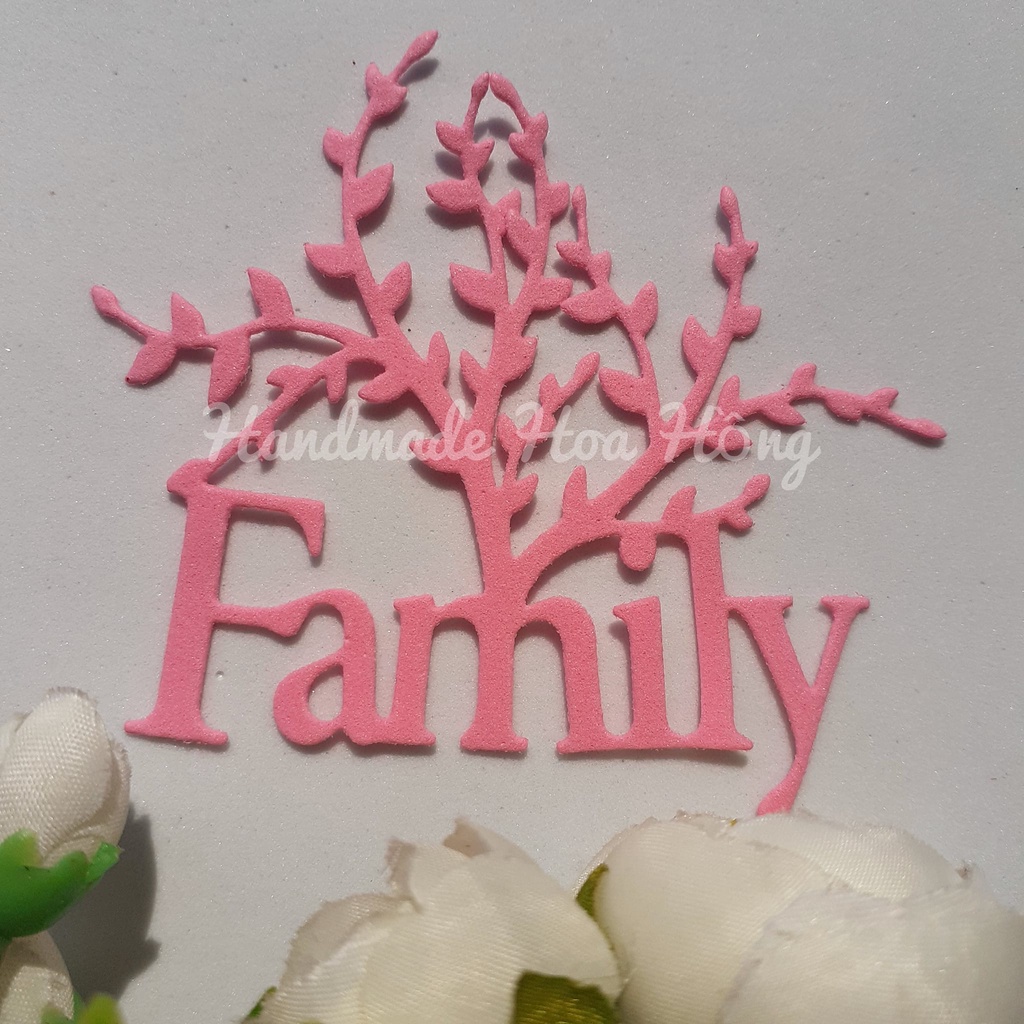 5 cây gia đình / Cây Family bằng giấy xốp, 8.5 x 7.5cm_ Xốp mầm non _ Hình làm thiệp, phong thư, bưu thiếp