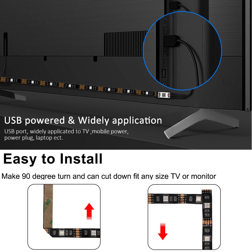 Dây đèn LED OSIDEN 5050 RGB DC 5V USB chuyên dùng trang trí phông nền TV 1m 2m 3m 4m 5m