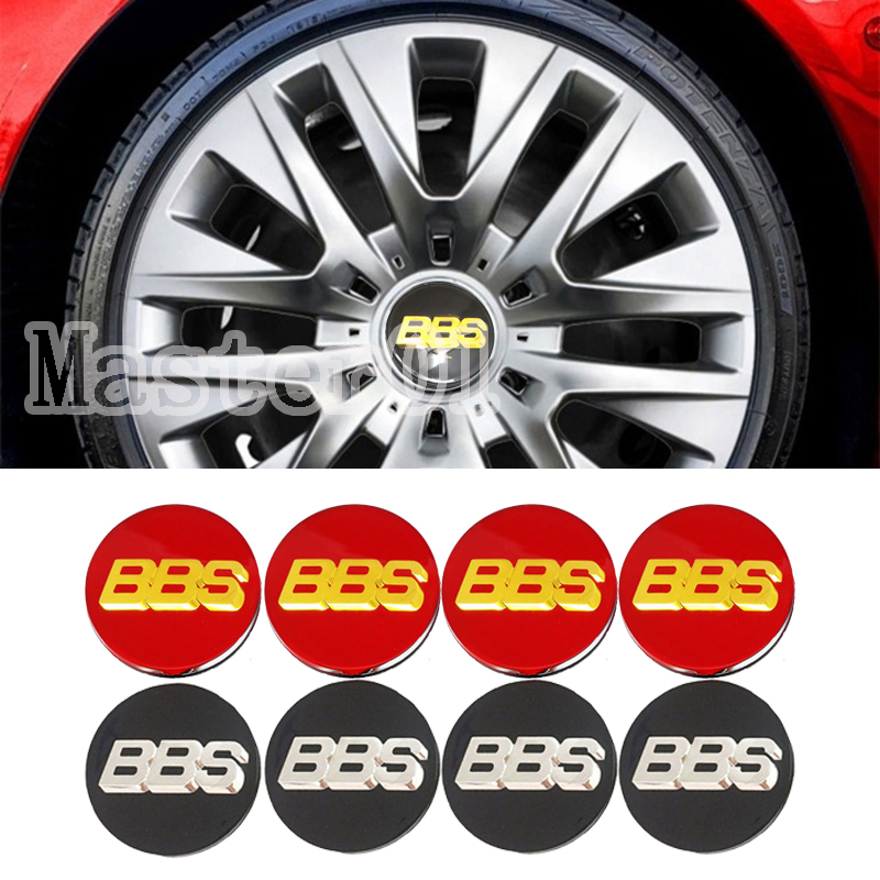 Set 4 Nắp Chụp Mâm Bánh Xe Ô Tô Hình Logo Bbs