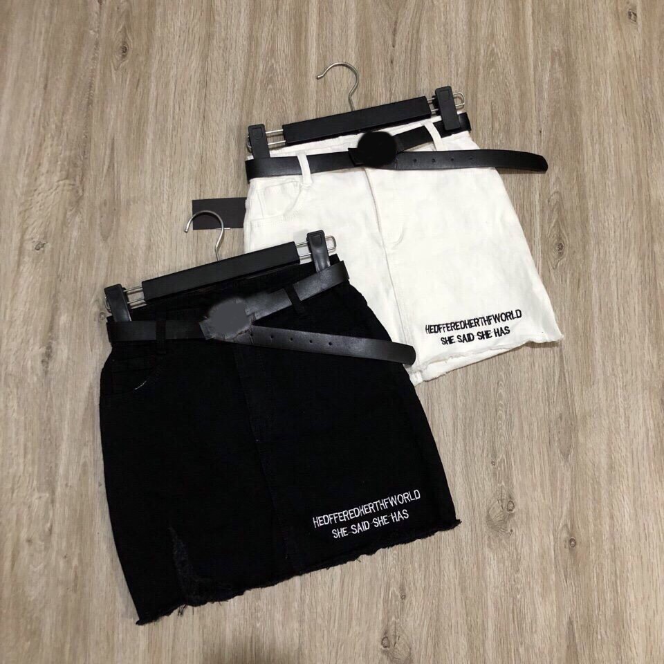 Chân Váy Kaki Thun Co Giãn Phối Chữ Thời Trang OHS4011-12