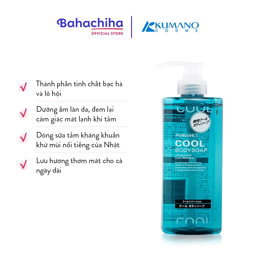 Sữa tắm nam cao cấp Pharmaact tonic Nhật Bản 600ml