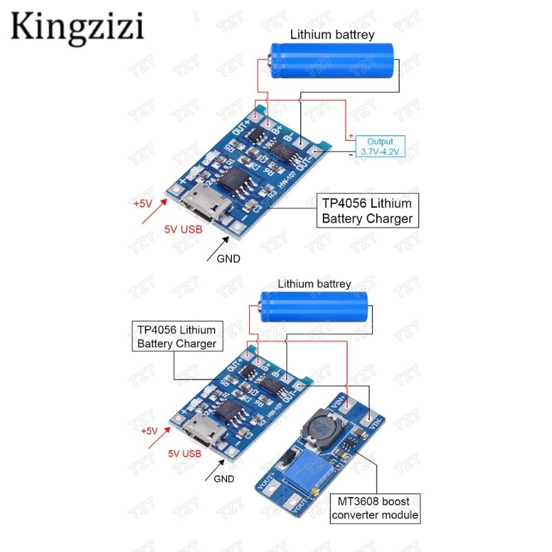 Mô Đun Sạc Pin Lithium Cổng Type-c/Micro/Mini USB 5V 1A 18650 TP4056 Với Chức Năng Bảo Vệ Kép 1A Li-ion