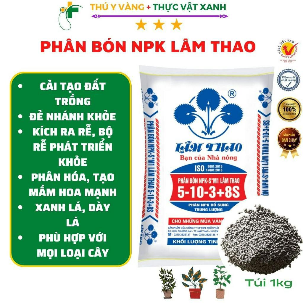 Phân lân bón lót NPK Lâm Thao 5-10-3+8S dạng viên thúc đẻ nhánh dùng cho rau màu, cây ăn trái, cây cảnh