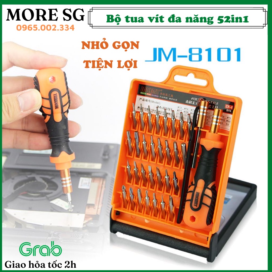 ✔️ Công cụ kĩ thuật, Bộ Tua Vít Đa Năng 52in1 Jakemy JM-8150 Chất Liệu Thép Không Gỉ Cứng Cáp Chống Mài Mòn [BH 1-1]