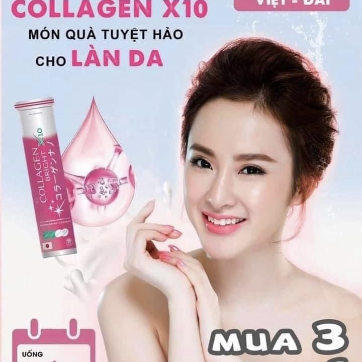 Collagen X10 Viên Sủi Giúp Làm Đẹp Da, Giúp Da Trắng Sáng Đều Màu,Giúp Sạch Nám, Tàn Nhang , Chông Lão Hóa