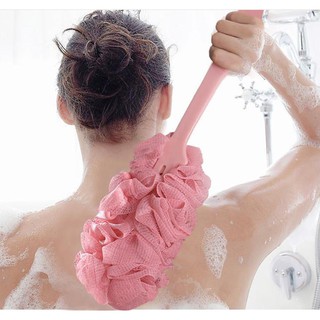 Cây cọ lưng kèm bông tắm massa có cán