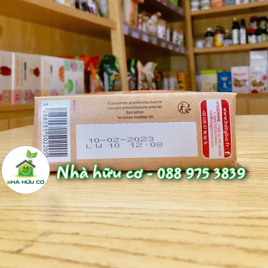 BABYBIO - Bánh ăn dặm hữu cơ cho bé từ 8m vị cam BABYBIO 120g - Date: 10/9/2023 - Nhà hữu cơ