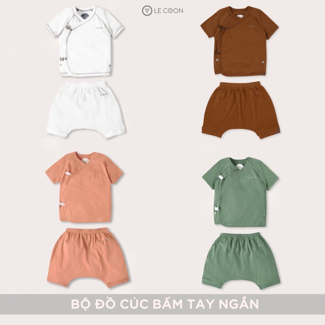 [LECOON] Bộ đồ cúc bấm tay ngắn