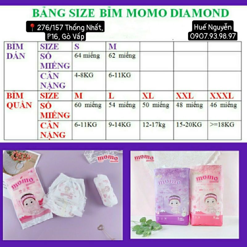 Tã/Bỉm Quần Momotaro chính hãng Nhật Bản siêu mềm, mỏng, thấm hút tốt (Đủ size S56/M46/L42/XL39/XXL36/XXXL35)