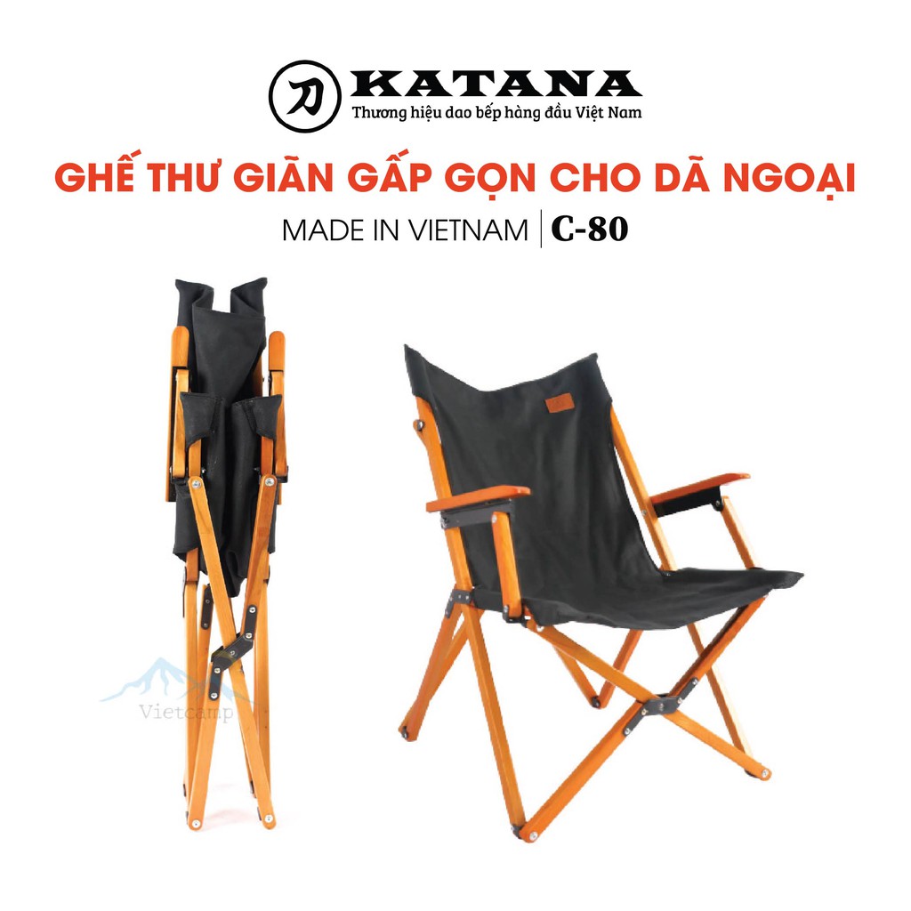 Ghế thư giãn xếp gọn C80 - Dã ngoại ngoài trời - Ngoại thất sân vườn