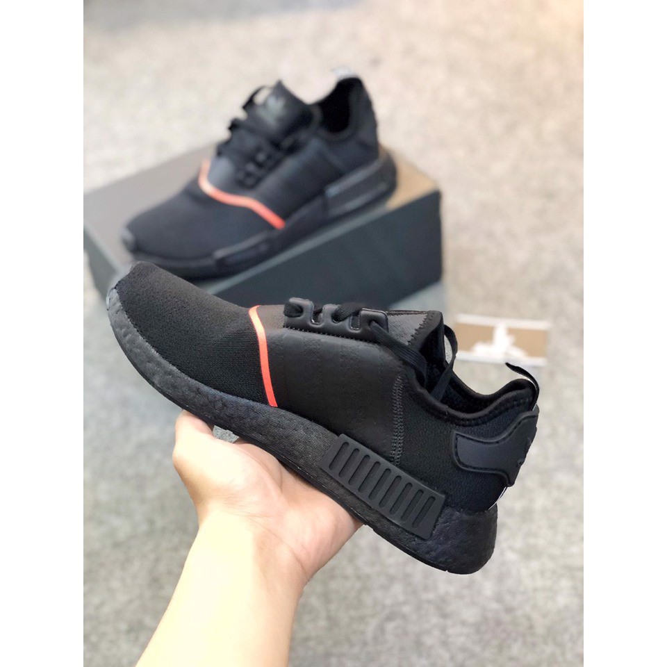 [Chính hãng] Giày ADIDAS NMD R1 CORE BLACK SOLAR RED - FULL BOX