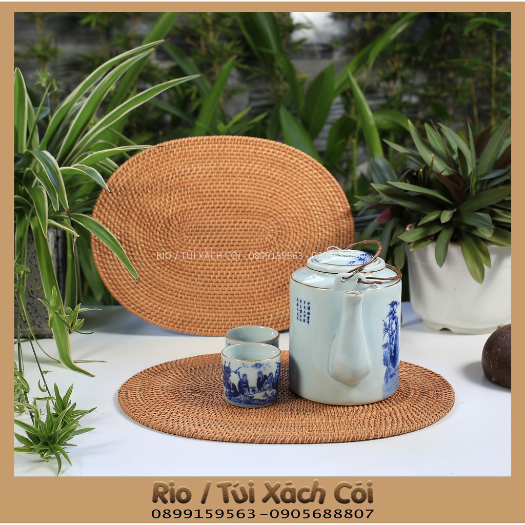 Lót Mây Tre Hình oval, tròn ( decor , chụp hình , trang trí nhà cửa )