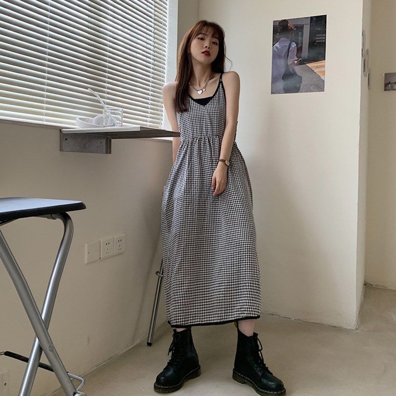 Váy Babydoll Cổ V Phong Cách Ulzzang