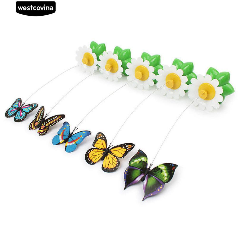 Đồ Chơi Tương Tác Có Đế Hình Hoa Gắn Bươm Bướm Thú Vị Cho Mèo Cưng