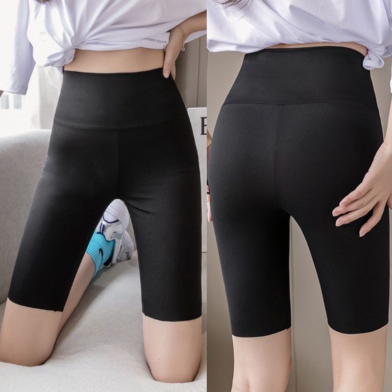 Quần Legging Ngắn Lưng Cao Co Giãn Dành Cho Nữ Tập Yoga Chạy Bộ