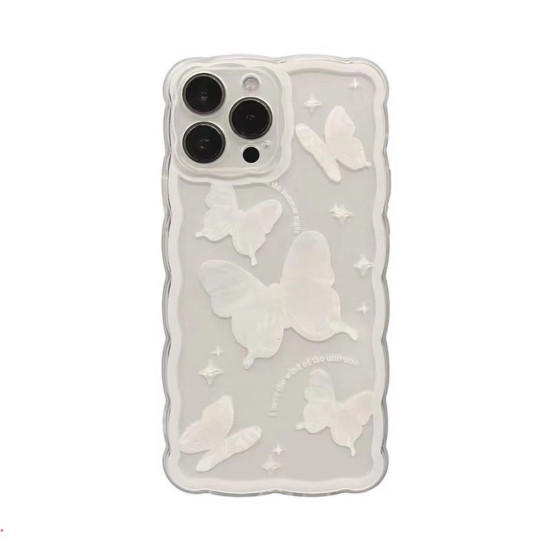 Ốp Điện Thoại Trong Suốt Họa Tiết Bướm Dễ Thương Dành Cho iphone 6 7 8 plus xs max xr x 13 mini 12 11 pro max