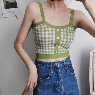 Xj-xj-áo Dệt Kim Hai Dây Ngắn Phong Cách Mới Mùa Hè CJ220513