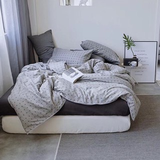 Bộ chăn ga gối Hàn Quốc chữ thập hiện đại bo chun đủ kích thước