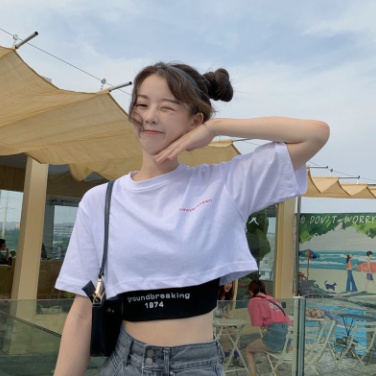 Happy-store ❤️ Combo Áo croptop tay ngắn kèm bra 2 in 1