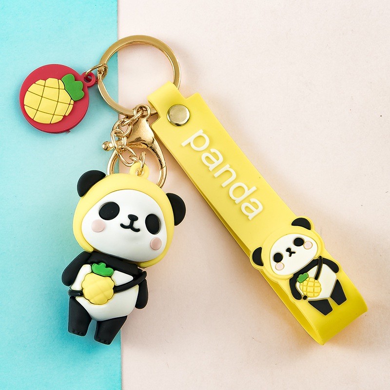 Móc khoá gấu trúc kèm dây và tag