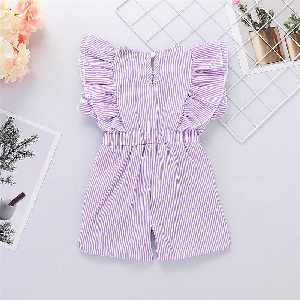 Jumpsuit Mikrdoo thêu hình hoa phối dây buộc thời trang xinh xắn cho bé gái