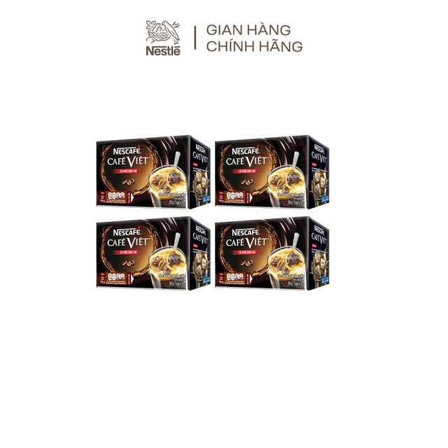 Combo 4 hộp cà phê hòa tan Nescafé café Việt đen đá (Hộp 15 gói x 16g) | BigBuy360 - bigbuy360.vn