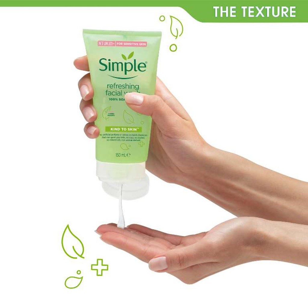 Sữa Rửa Mặt Simple Gel Kind To Skin Refreshing Facial Wash Gel 150ml dành cho mọi loại da | BigBuy360 - bigbuy360.vn
