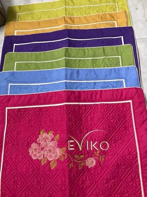 Vỏ Gối Thêu Vải Satin - Vỏ Gối Đầu Vải Sateen Cao Cấp