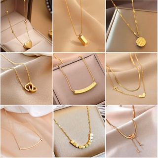 Dây chuyền nữ TITAN NGUYÊN CHẤT vòng cổ vàng mạ 18k KHÔNG GỈ nhiều kiểu dáng thời trang phong cách hàn quốc