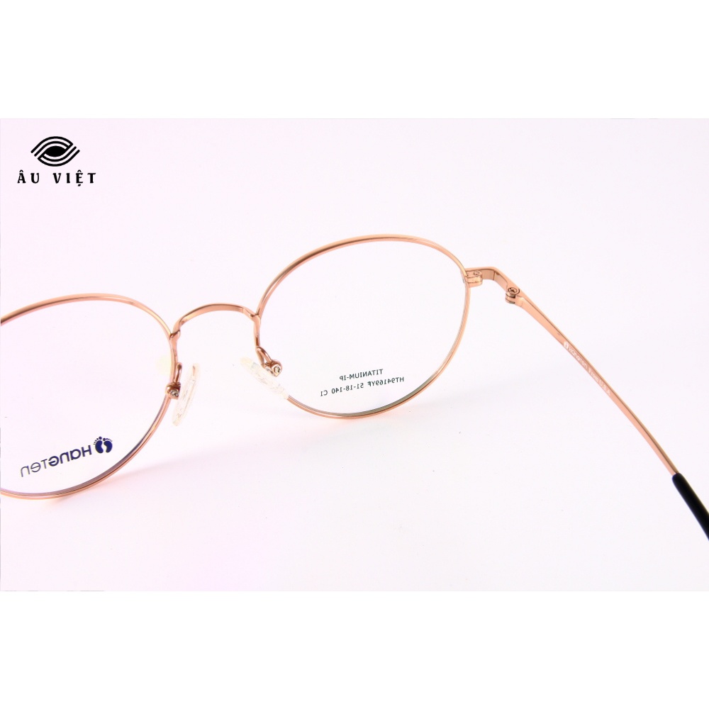 Gọng kính titanium Hangten HT-94169 màu vàng hồng Full box