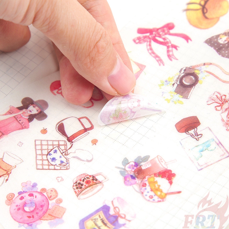 &gt; Ready Stock &lt; ❉ Pink Life Giấy và decal dán tường ❉6Sheet/set DIY Diary Scrapbooking Decals Stickers