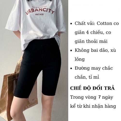 Quần legging nữ quần ngố nữ biker cuộn tím thái RP Clothing vải cotton cao cấp co giãn tốt tập yoga gym RPLG01